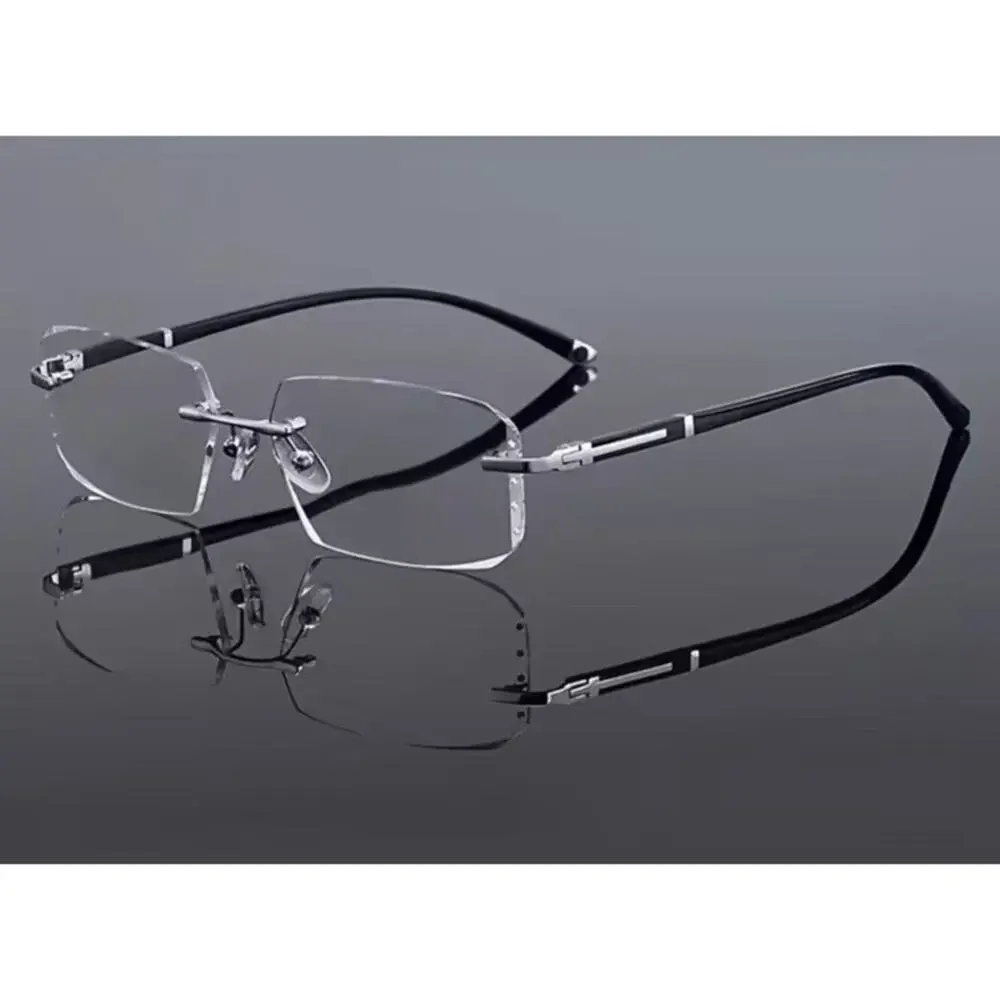 Blue Light Blocking Glasses,Computer Reading Glasses,Rimless Frame Smart Zoom